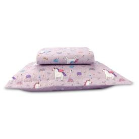 Kit Colcha Solteiro Dupla Face Matelado Havan Kids 2 pçs - Unicórnio Lilás