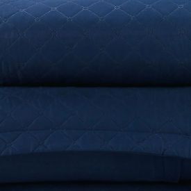 Colcha Casal Lisa Versalhes Havan Casa 3 Peças - Midnight Blue
