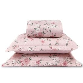 Kit Colcha King Versalhes Estampada Havan Casa 3 pçs - Floral Rose