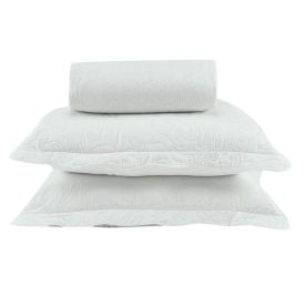 Kit Colcha King 100% Poliéster Lisa Rozac 3 Pçs - Branco