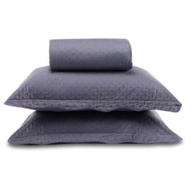 Kit Colcha King 100% Poliéster Lisa Rozac 3 Pçs - Titanium