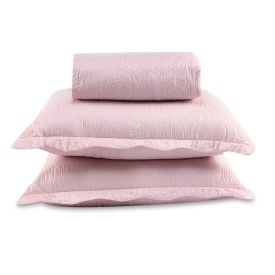 Kit Colcha King 100% Poliéster Lisa Rozac 3 Pçs - Rosa Pálido