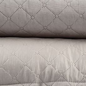 Kit Colcha Queen 100% Poliéster Lisa Versalhes Havan Casa 3 Peças - Bege 