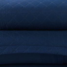 Kit Colcha Solteiro 100% Poliéster Versalhes Havan Casa 2 Peças - Midnight Blue