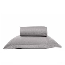 Kit Colcha Solteiro 100% Poliéster Versalhes Havan Casa 2 Peças - Cinza Amianto