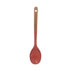 Colher De Silicone Com Cabo De Madeira Havan Casa 32,9 Cm - Vermelho