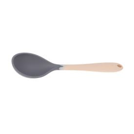 Colher de Servir Silicone 28Cm Creme e Cinza Weck