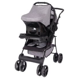 Kit Carrinho de Bebê Solare e Bebê Conforto Tutti Baby - Cinza Mescla