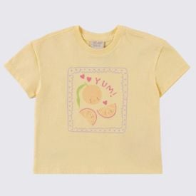 Conjunto Infantil Menina 1 a 3 Anos Yoyo Kids Amarelo Banana/Lilas