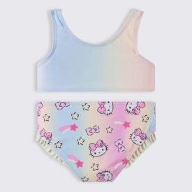 Conjunto Biquíni Infantil Hello Kitty 1 a 3 Anos Sanrio Rosa