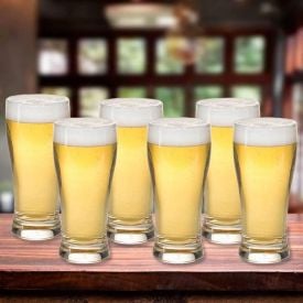 Conjunto de 06 Copos Vidro Lager 200Ml Nadir - Transparente