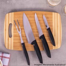 Jogo De Facas Com Garfo Inox Plenus Tramontina 4 Pçs - Inox