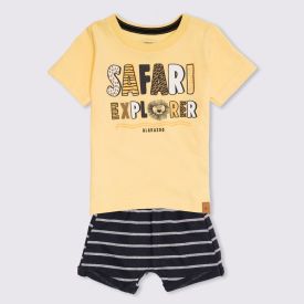 Conjunto de Bebê Camiseta + Bermuda Alakazoo Amarelo Rosita