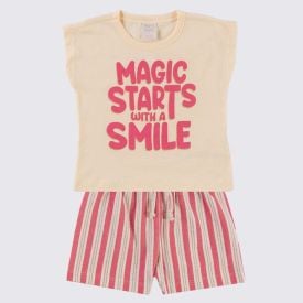 Conjunto Infantil Menina 1 a 3 Anos Yoyo Kids Amarelo