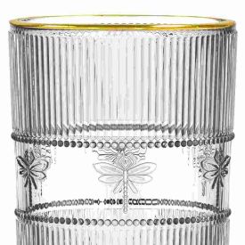 Copo Alto Libélula Filete Dourado L’Hermitage 350Ml - Transparente