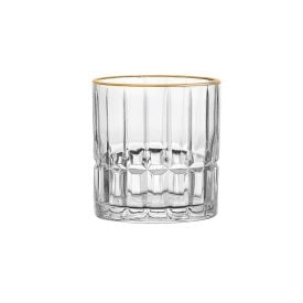 Copo Baixo De Vidro Cristalle Com Filete Dourado 320Ml - Hauskraft