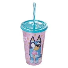 Copo com Canudo Bluey 500Ml Plasútil - Sortido
