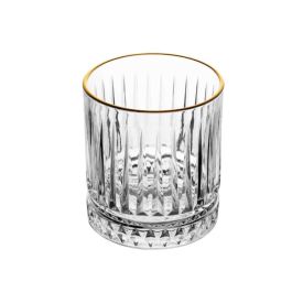 Copo De Whisky Cristal Com Filete Dourado Lyor - 330ml