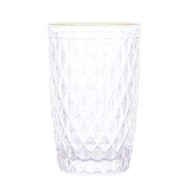 Copo De Vidro Bico De Abacaxi Lyor 330 Ml - Filete Dourado
