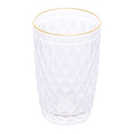 Copo De Vidro Bico De Abacaxi Lyor 330 Ml - Filete Dourado