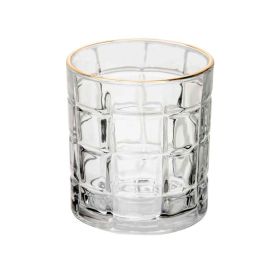 Copo De Whisky Com Filete Dourado Square Lyor - 330ml