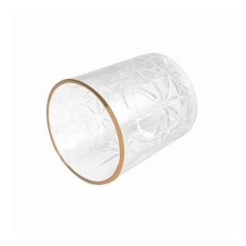 Copo de Whisky Flower Havan Casa 330Ml - Filete Dourado