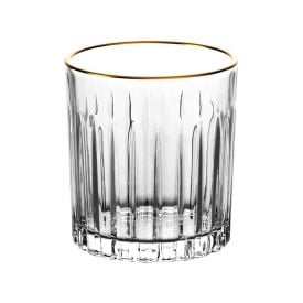 Copo De Whisky Soho Filete Dourado L'hermitage 310 Ml - Vidro