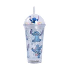 Copo Led Com Canudo Stitch Disney 450Ml - Sortido