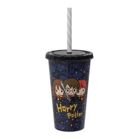 Copo com Canudo Harry Potter Plasútil 500Ml
