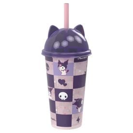 Copo Shake com Tampa Lúdica 3D Kuromi 500Ml Plasútil