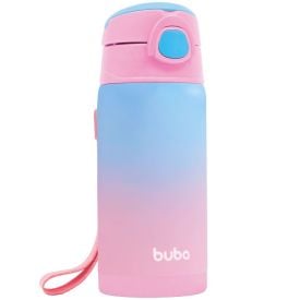 Garrafinha Térmica Infantil Com Canudo 400 Ml Buba - Rosa
