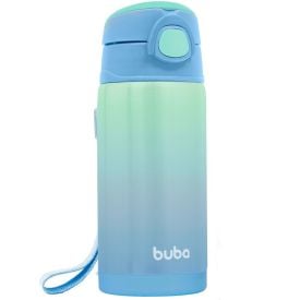 Garrafinha Térmica Infantil Com Canudo 400 Ml Buba - Azul