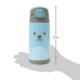 Copo Térmico Infantil Com Canudo Gumy Buba - Azul Claro