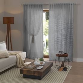 Cortina Clássica Para Sala E Quarto 3,50X2,20M Pantalla Havan Casa - Prata