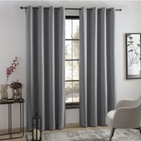 Cortina Para Quarto E Sala 2,60X2,30 M Corta Luz Tecido Havan Casa - Cinza Escuro