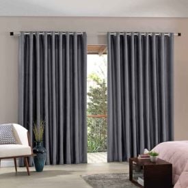 Cortina Corta Luz 5,40X2,80 Tecido Blend Havan Casa - Cinza