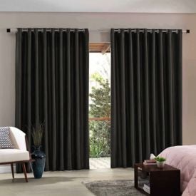 Cortina Corta Luz Tecido Blend 3,00X2,30 M Havan Casa - Preto 