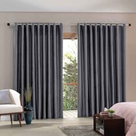 Cortina Corta Luz Tecido Blend 3,00X2,30 M Havan Casa - Cinza