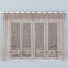 Cortina De Renda Para Cozinha Valencia 2,00X1,20M Havan  - Café Taupe