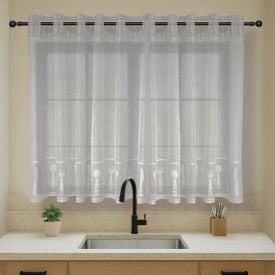 Cortina para Cozinha de Renda 2,00X1,20 m Havan Casa - Branca Talheres