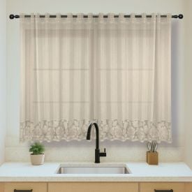 Cortina para Cozinha de Renda 2,00X1,20 m Havan Casa - Bege Costela De Adão