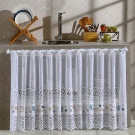 Cortina Valencia Para Cozinha Em Renda 200X80cm Havan - Chá Da Tarde