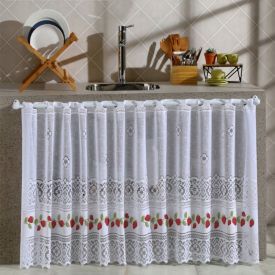 Cortina para Cozinha 200X80 cm Valencia em Renda Havan Casa - Moranguinho