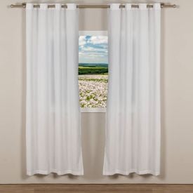 Cortina Para Quarto E Sala Rústica Madri 2,60X2,30 M Havan Casa - Branco