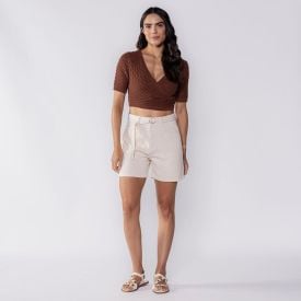 Cropped De Tricot Boby Blues Marrom