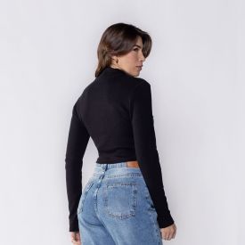 Cropped Feminino Com Gola Alta De Ribana Boby Blues