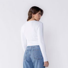 Cropped Feminino De Manga Longa Canelado Boby Blues