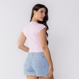 Cropped Feminino Em Poliamida Com Manga Japonesa Boby Blues