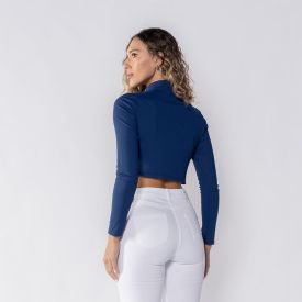 Cropped Feminino Manga Longa Canelado Patricia Foster