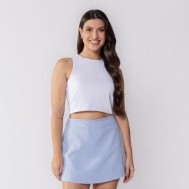 Cropped Regata Feminino Em Poliamida Boby Blues Branco